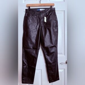 Old Navy Women's Black Straight Leg Pants Faux Leather